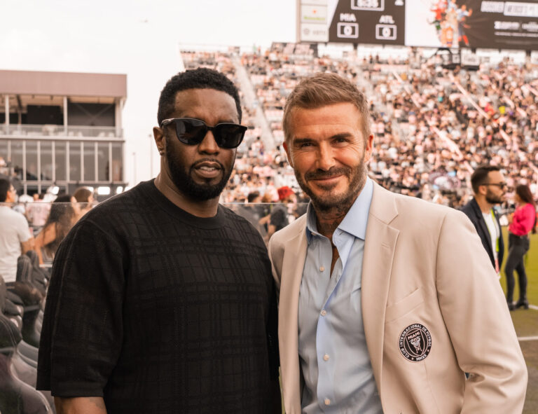 David Beckham welcomes Diddy to Lionel Messi’s Inter Miami game